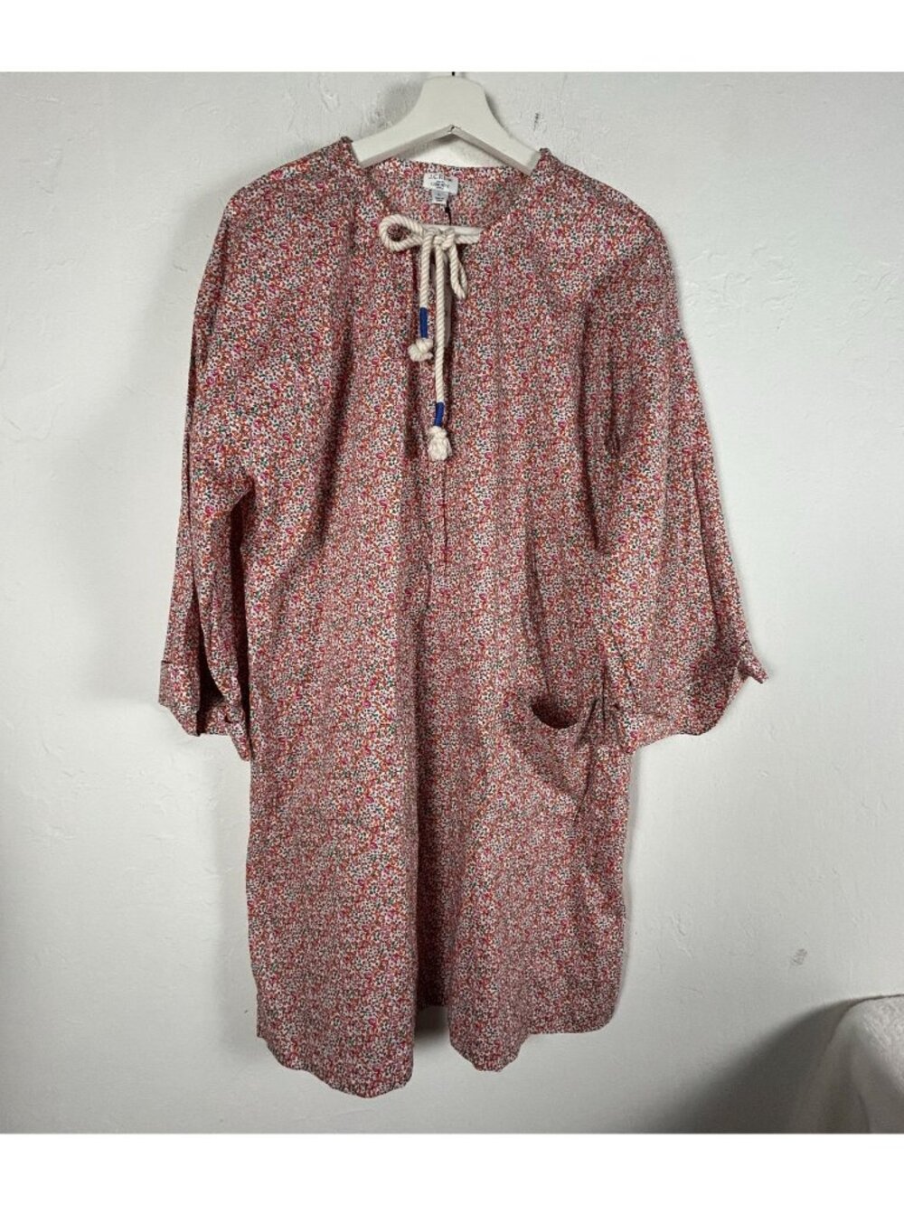 J.Crew Womens V-neck Beach Tunic Large Liberty Eloise Floral AY584 Pockets New